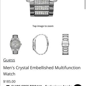 Guess silver rhinestone watch unisex new